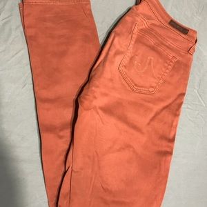 AG burnt orange cigarette pant stilt leg